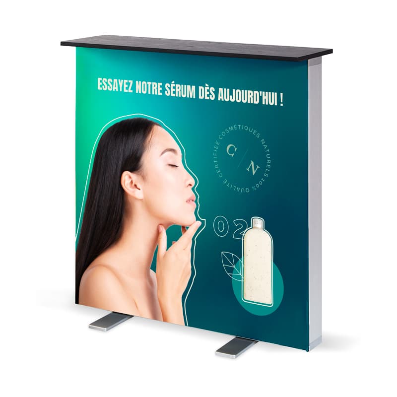 Comptoir Rétro-éclairé À Personnaliser | LED Intégré 104x104.5x42 cm - Easyflyer